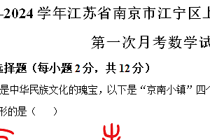 江苏省南京市江宁区上元中学、百家湖中学2023-2024学年八年级下学期第一次月考数学试题(3月份)(含解析)