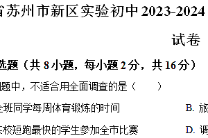 江苏省苏州市虎丘区苏州高新区实验学校2023-2024学年八年级下学期5月月考数学试题(含解析)