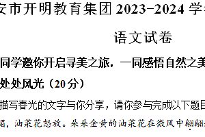 江苏省淮安市2023-2024学年八年级下学期期中语文试题(含解析)