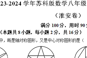 江苏省淮安市2023-2024学年八年级下学期期中数学试题(含解析)
