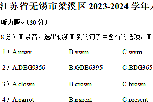 江苏省无锡市梁溪区2023-2024学年六年级下学期期末英语试题(含答案)