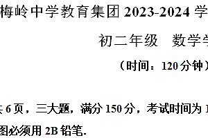 江苏省扬州市梅岭教育集团2023-2024学年八年级下学期6月期末数学试题(含解析)