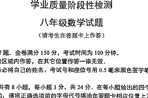 江苏省连云港市新海初级中学(苍梧)2023-2024学年八年级下学期期末考试数学试卷(图片版含答案)