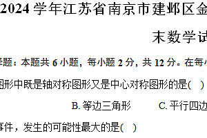 江苏省南京金陵中学河西分校2023-2024学年八年级下学期期末数学试卷(含解析)