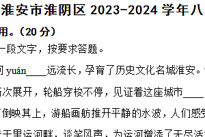 江苏省淮安市淮阴区2023-2024学年八年级下学期语文期末试卷(含解析)