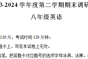 江苏省宿迁市宿城区2023-2024学年八年级下学期期末英语试卷(含解析)