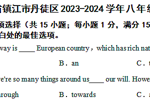 江苏省镇江市丹徒区2023-2024学年八年级下学期6月期末考试英语试题(含答案)