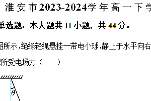 江苏省淮安市2023-2024学年高一下学期期末调研测试物理试卷(解析版)