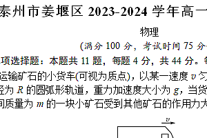 江苏省泰州市姜堰区2023-2024学年高一下学期期末考试物理试题(含解析)