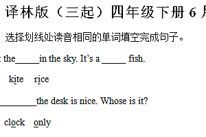 2023-2024学年江苏省常州市四年级下学期期末英语试卷(含解析)