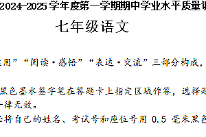 江苏省连云港市海州区2024-2025学年七年级上学期期中考试语文试题(含答案)
