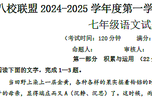 江苏省泰州市靖江市八校联盟2024-2025学年七年级上学期期中语文试题(含答案)