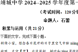 江苏省泰州市靖江市靖城中学2024-2025学年七年级上学期期中语文试题(含解析)