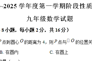 江苏省常州市2024-2025学年九年级上学期数学期中统考卷(含解析)