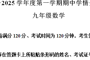 江苏省南京市雨花台区等5地2024-2025学年九年级上学期11月期中数学试题(含解析)