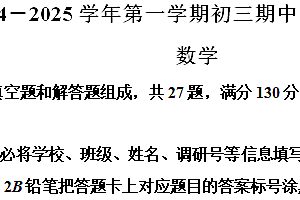 江苏省苏州市高新区2024-2025学年九年级上学期11月期中考试数学试题(含解析)