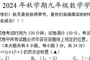 江苏省盐城市 盐中、射阳初级中学、射阳三中、六中等公立学校2024-2025学年九年级上学期期中联考数学试卷(含答案)