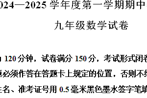 江苏省盐城市大丰区2024-2025学年九年级上学期11月期中考试数学试题(含解析)