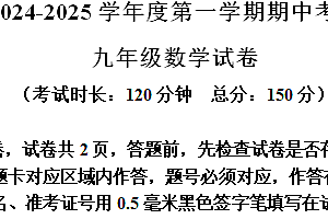 江苏省盐城市东台实验中学教育集团2024-2025学年九年级上学期期中考试数学试题(含答案)