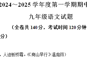 江苏省徐州市2024-2025学年度九年级上学期期中语文试题(含解析)
