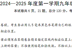 江苏省镇江市镇江新区2024-2025学年九年级上学期11月期中语文试题(含答案)