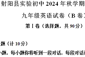 江苏省盐城市射阳县实验初级中学2024-2025学年九年级上学期期中考试英语B卷试题(含解析+听力音频)