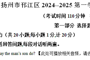 江苏省扬州市邗江区2024-2025学年九年级上学期期中考试英语试卷(含解析+听力音频)