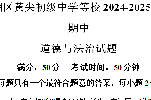 江苏省盐城市亭湖区黄尖初级中学等校2024-2025学年八年级上学期期中道德与法治试题(含解析)