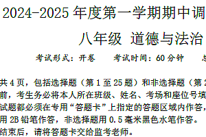江苏省扬州市仪征市 2024-2025学年八年级上学期11月期中道德与法治试题(含答案)