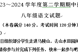 江苏省徐州市新沂市2023-2024学年八年级下学期期中语文试题（含解析）