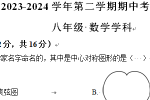 江苏省苏州市苏州工业园区东沙湖实验中学2023-2024学年八年级下学期期中数学试题（含解析）