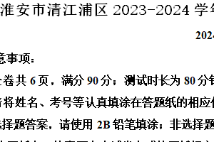 淮安市清江浦区2023-2024学年第二学期八年级期末物理试题（含解析）