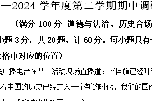 江苏省宿迁市宿城区2023-2024学年八年级下学期期中考试历史试卷（含解析）