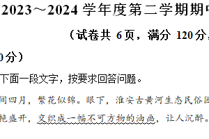 江苏省淮安市淮安区2023-2024学年七年级下学期期中语文试题（含解析）