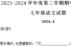 江苏省徐州市睢宁县2023-2024学年七年级下学期期中语文试题（含解析）