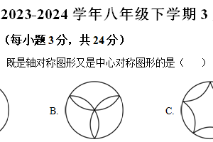 江苏省淮安市洪泽湖初级中学2023-2024学年八年级下学期3月月考题（含解析）