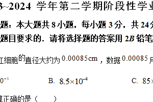 江苏省昆山、太仓、常熟、张家港市2023-2024学年七年级下学期期末考试数学试题（含解析）