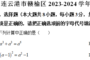 连云港市赣榆区2023-2024学年第二学期七年级期末数学试题（含解析）