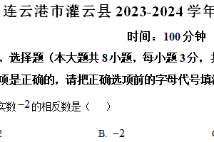 连云港市灌云县2023-2024学年第二学期七年级期末数学试题（含解析）