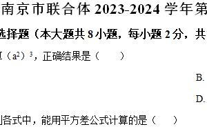 南京市联合体2023-2024学年第二学期七年级期末数学试题（含解析）