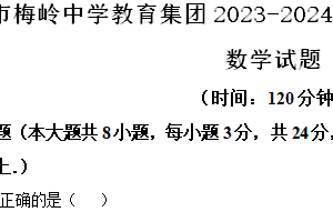 扬州市梅岭中学教育集团2023-2024学年第二学期七年级期末数学试题（含解析）
