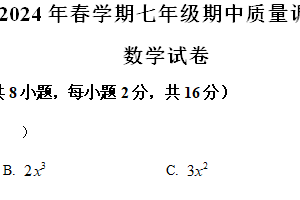 江苏省常州市金坛区2023-2024学年七年级下学期期中数学试题（含解析）