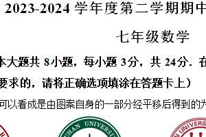 江苏省淮安市淮安区2023-2024学年七年级下学期期中考试数学试题（含解析）