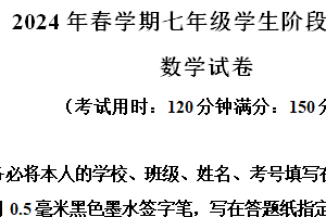 江苏省泰州市兴化市2023-2024学年七年级下学期期中数学试题（含解析）