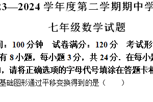 江苏省盐城市建湖县2023-2024学年七年级下学期期中数学试题（含答案）