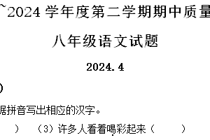 江苏省常州市武进区2023-2024学年八年级下学期期中语文试题（含解析）