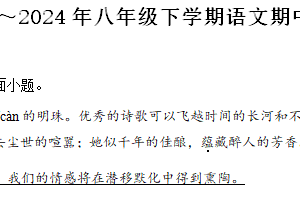 江苏省南通市海安市西片联盟2023-2024学年八年级下学期期中语文试题（含解析）