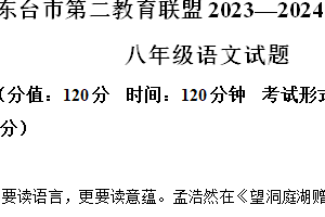 江苏省盐城市东台市第二教育联盟2023-2024学年八年级下学期期中语文试题（含解析）
