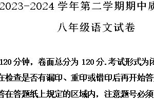 江苏省盐城市盐都区2023-2024学年八年级下学期期中语文试题（含解析）