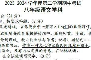 江苏省南京市金陵中学河西分校2023-2024学年八年级下学期期中考试语文试题（图片版，含答案）
